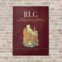 Thumbnail for Rostock-Laage Airport RLG vertical canvas print - no frame - dark red background