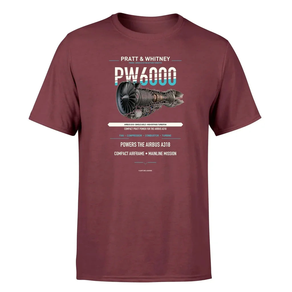 PW6000 design on dark red single side