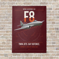 Thumbnail for Gloster Meteor F8 vertical canvas print - no frame - dark red background