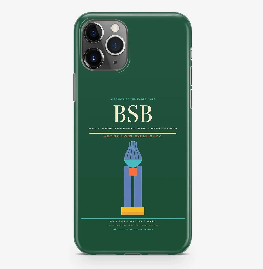 Brasilia Airport (BSB) design on dark green iPhone 16 Pro MagSafe case