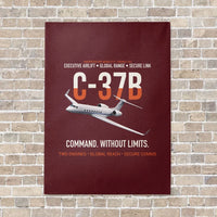 Thumbnail for C-37B Global Command Link vertical canvas print - no frame - dark red background