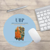 Thumbnail for Ubon Ratchathani Airport (UBP) design on light blue round mouse pad