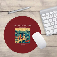 Thumbnail for VINTAGE G4416 - The Census By Air - Designed Mouse Pads design on darkred round