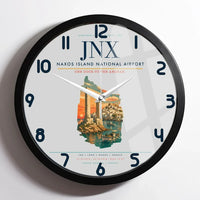 Thumbnail for Naxos Island National Airport (JNX) design on light gray framed wall clock