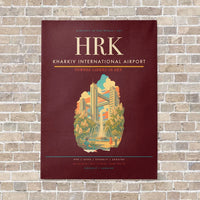 Thumbnail for Kharkiv International Airport HRK vertical canvas print - no frame - dark red background