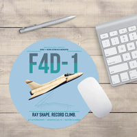 Thumbnail for F4D-1 Skyray design on light blue round mouse pad