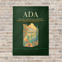 Thumbnail for Adana Sakirpasa Airport ADA - Canvas No Frame - Dark Green