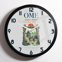 Thumbnail for Nome Airport (OME) design on light gray framed wall clock