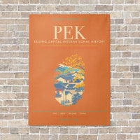 Thumbnail for Beijing Capital International Airport PEK - Canvas Framed - Orange