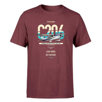 Thumbnail for Cessna 206 Stationair design on dark red t-shirt, single-side print