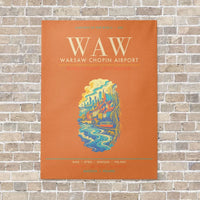 Thumbnail for Warsaw Chopin Airport WAW - Canvas Framed - Orange