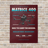 Thumbnail for DJI Matrice 400 vertical canvas print - no frame - dark red background