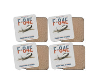 Thumbnail for F-84E Thunderjet design on light gray 4 pieces set coaster