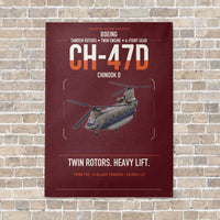 Thumbnail for Boeing CH-47D vertical canvas print - no frame - dark red background