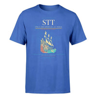 Thumbnail for Cyril E. King Airport (STT) T-Shirt single-side front print in Blue | cyril-e-king-airport-stt-double-side-t-shirt