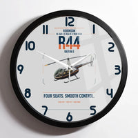 Thumbnail for Robinson R44 Raven II design on light gray framed wall clock