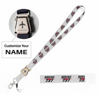 Thumbnail for Amazing Boeing 737 seat belt lanyard - white with name