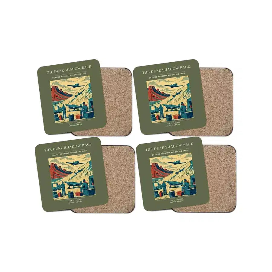 The Dune Shadow Race - Designed Coasters design on green army 4-pieces-set