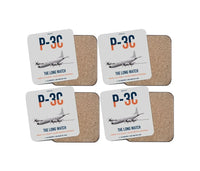 Thumbnail for P-3C Orion design on light gray 4 pieces set coaster