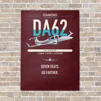 Thumbnail for Diamond DA62 vertical canvas print - no frame - dark red background
