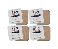Thumbnail for AJ-2 Savage Tanker design on light gray 4 pieces set coaster