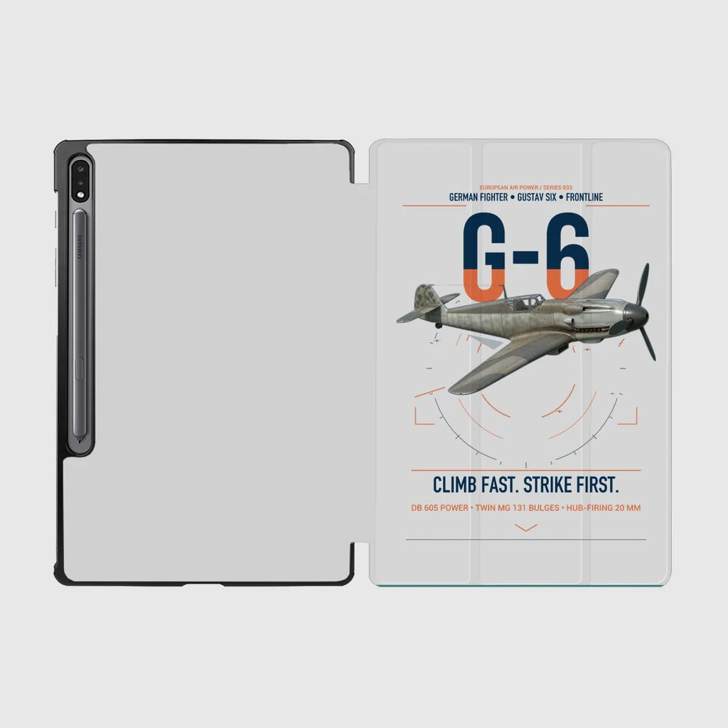 Messerschmitt Bf 109G-6 design on light gray samsung tablet tablet case