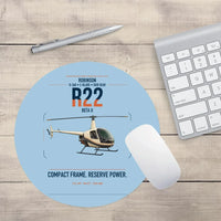 Thumbnail for Robinson R22 Beta II design on light blue round mouse pad