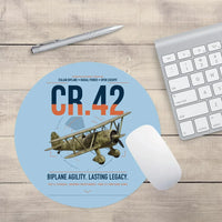 Thumbnail for Fiat CR.42 Falco design on light blue round mouse pad