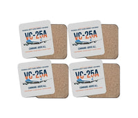 Thumbnail for VC-25A Air Force One Presidential Airlift design on light gray 4 pieces set coaster