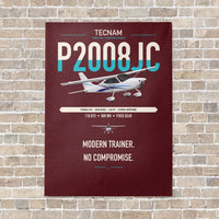 Thumbnail for Tecnam P2008JC NG vertical canvas print - no frame - dark red background