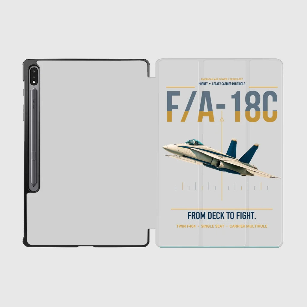 F-A-18C Hornet design on light gray samsung tablet tablet case