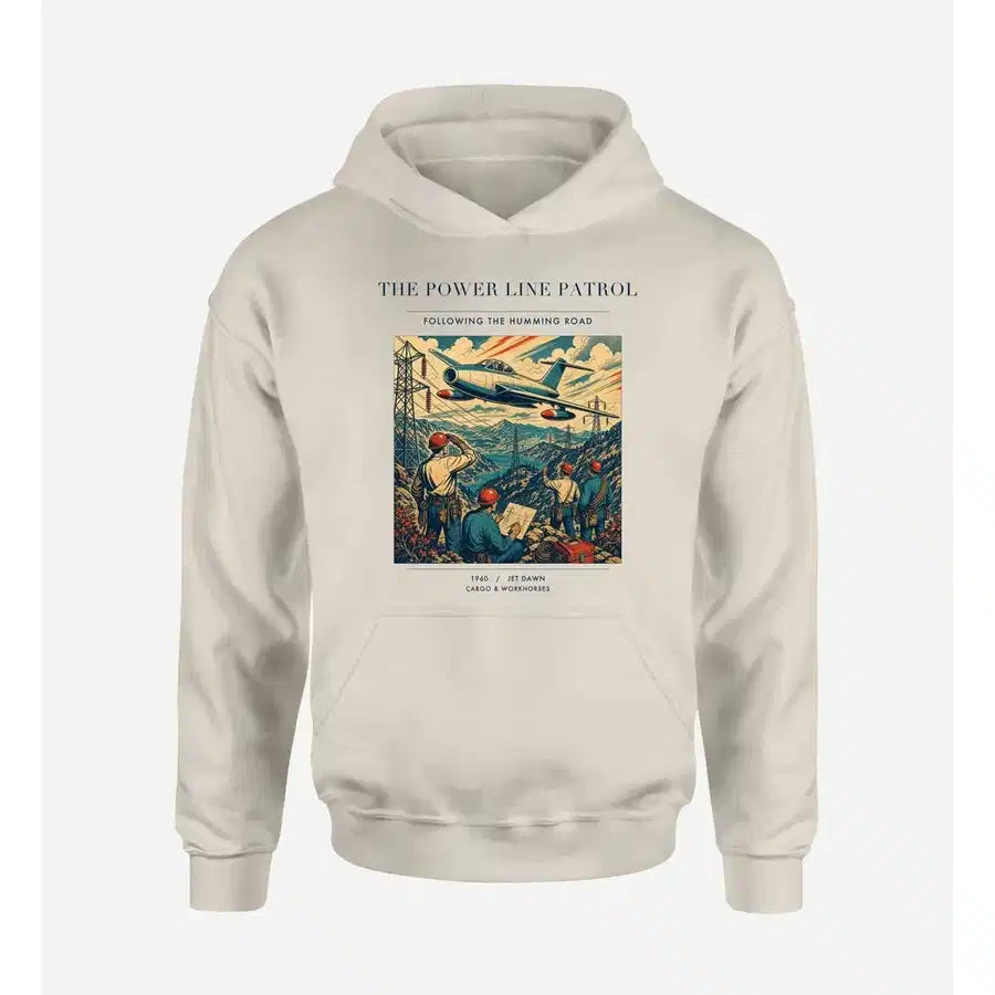 VINTAGE G4484 - The Power Line Patrol - Premium Hoodie design on khaki premium