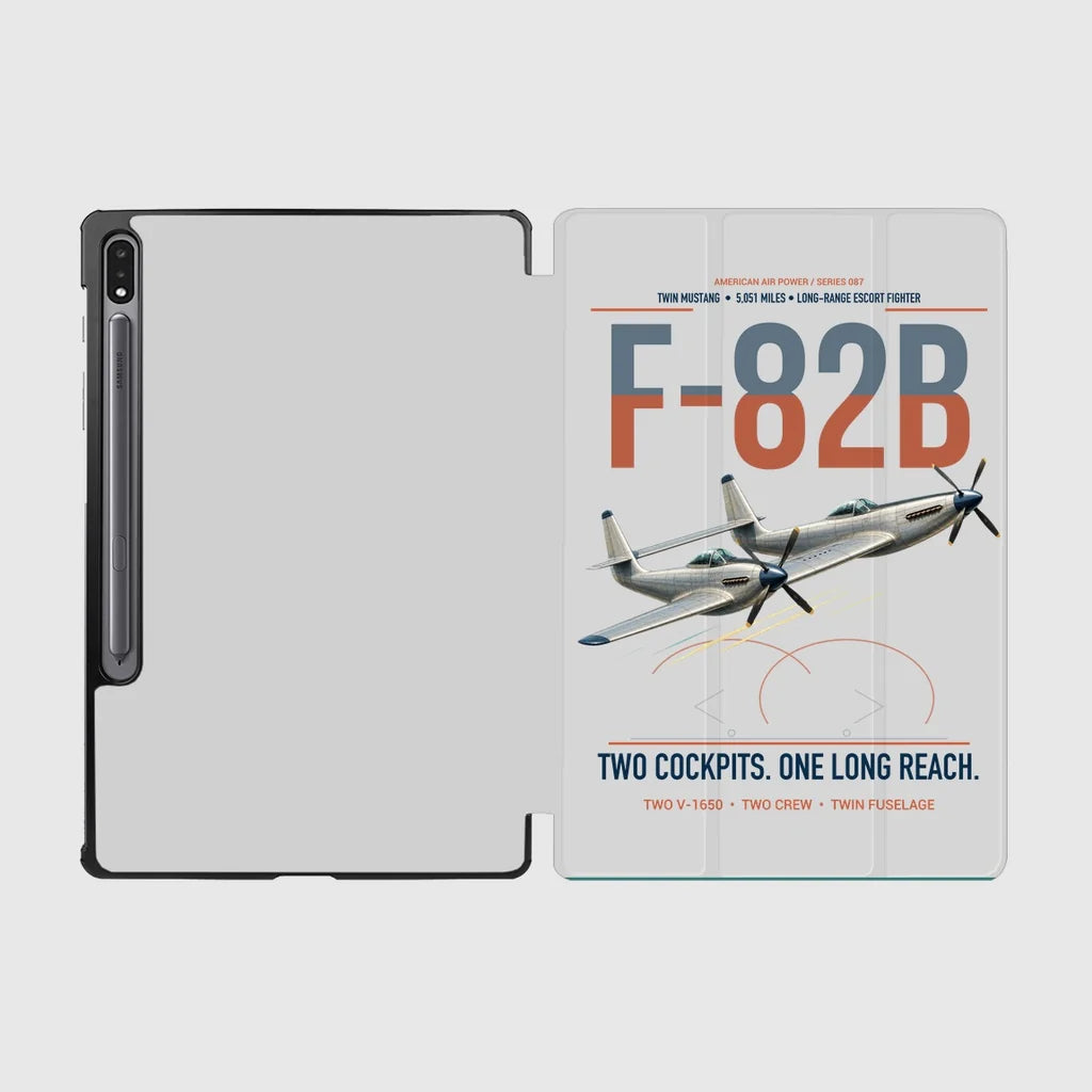 F-82B Twin Mustang design on light gray samsung tablet tablet case