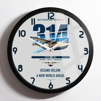 Thumbnail for Boeing 314 Clipper design on light gray framed wall clock