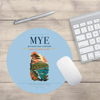 Thumbnail for Miyakejima Airport (MYE) design on light blue round mouse pad