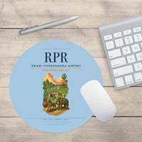 Thumbnail for Swami Vivekananda Airport (RPR) design on light blue round mouse pad