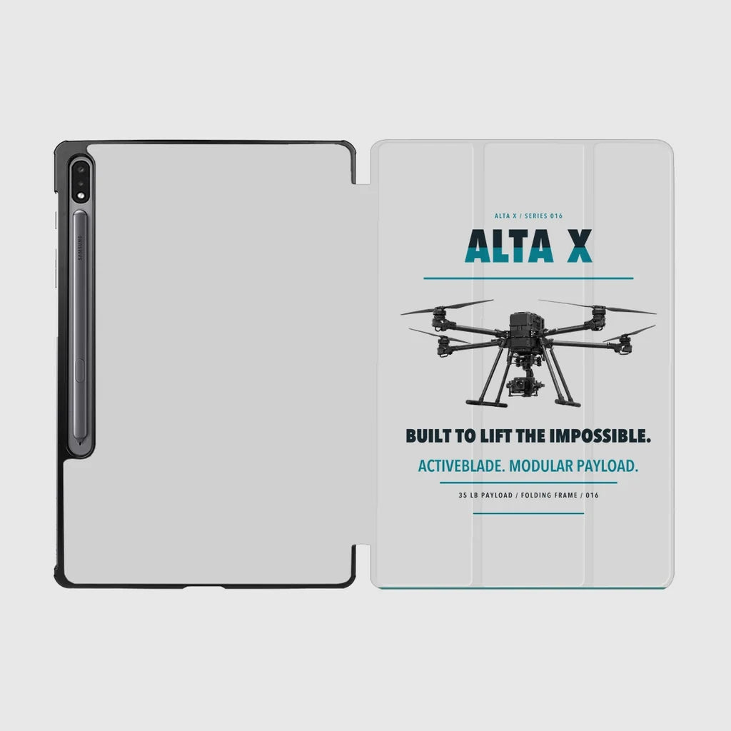Freefly Alta X design on light gray samsung tablet tablet case