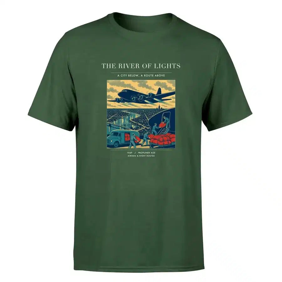 VINTAGE G4152 - The River Of Lights - Premium T-Shirt design on darkgreen premium t shirt