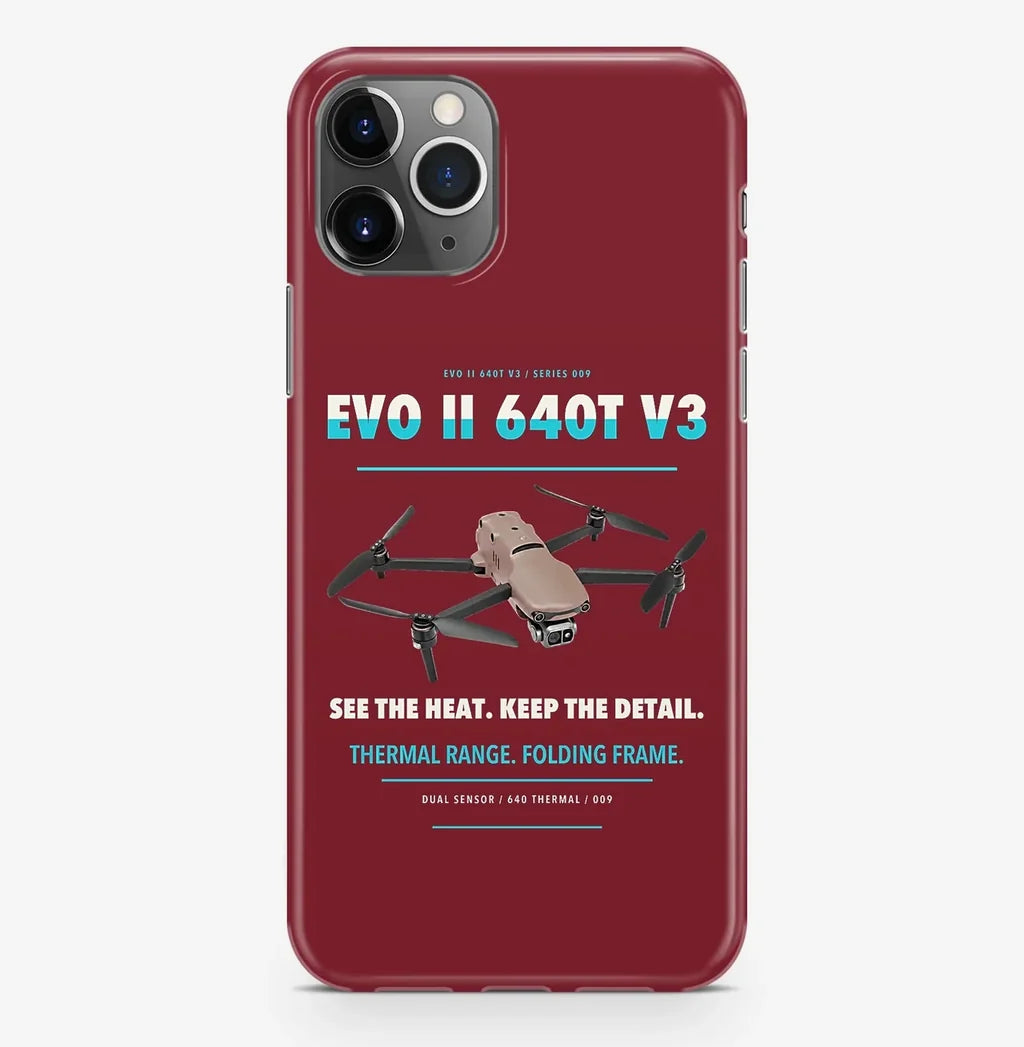 Autel EVO II Dual 640T V3 Case ProMax design on dark red iphone case promax