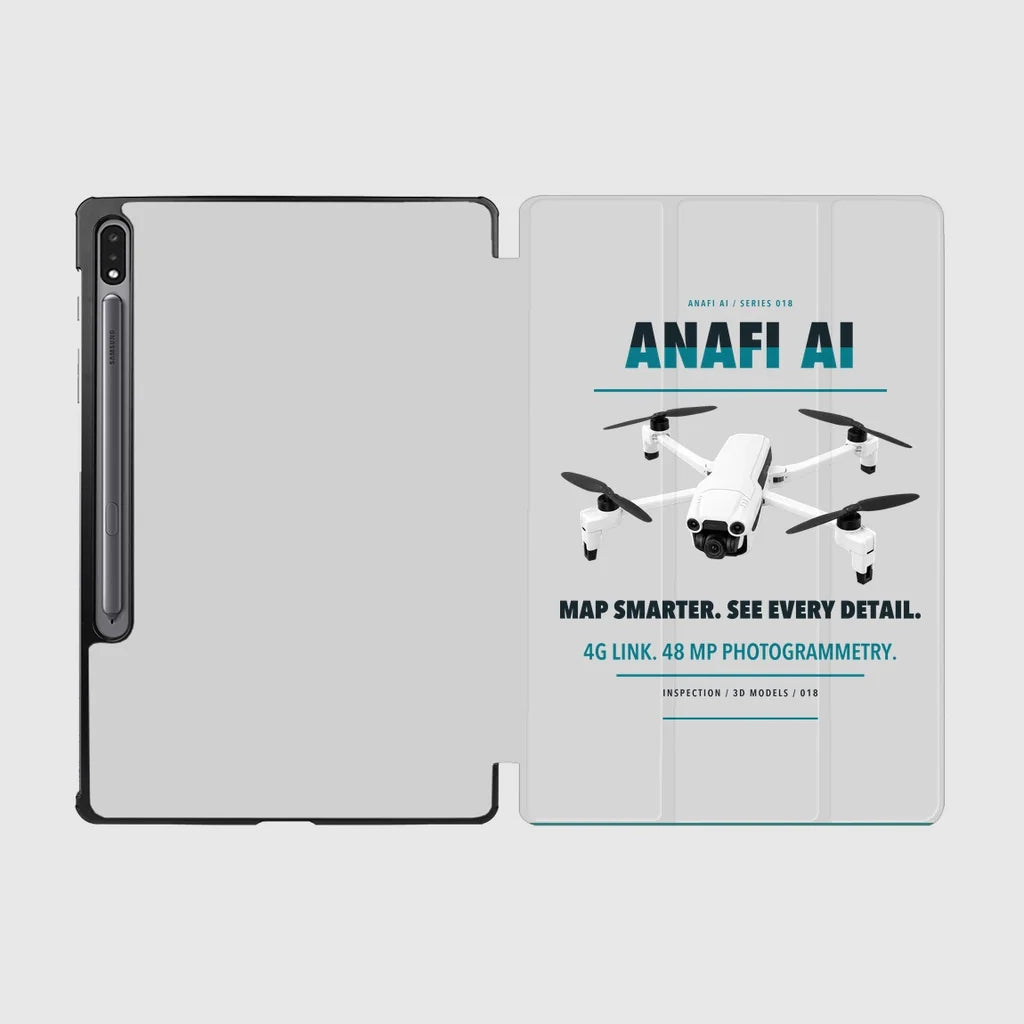 Parrot ANAFI Ai design on light gray samsung tablet tablet case