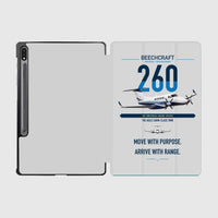 Thumbnail for Beechcraft King Air 260 design on light gray samsung tablet tablet case