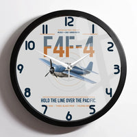 Thumbnail for F4F-4 Wildcat design on light gray framed wall clock
