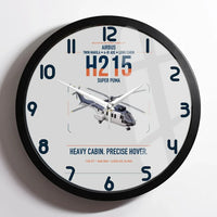 Thumbnail for Airbus H215 design on light gray framed wall clock