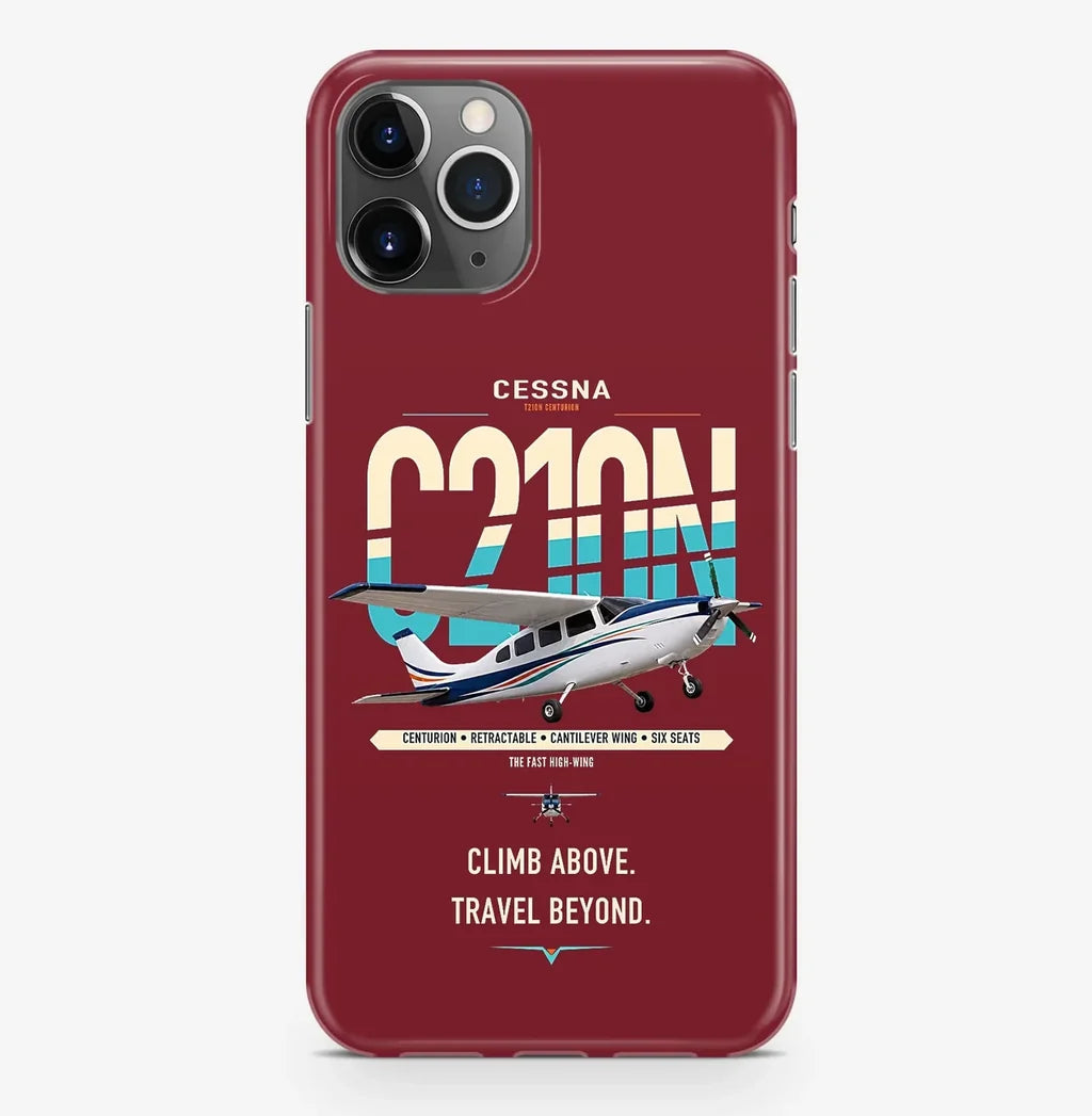 Cessna T210N Centurion design on dark red magsafe iphone case, for iPhone Pro Max