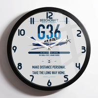 Thumbnail for Beechcraft Bonanza G36 design on light gray framed wall clock