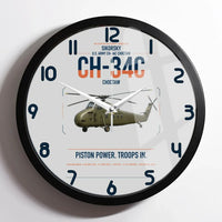 Thumbnail for Sikorsky CH-34C Choctaw design on light gray framed wall clock