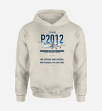 Thumbnail for Tecnam P2012 Traveller design on khaki double-side hoodie, single-side print