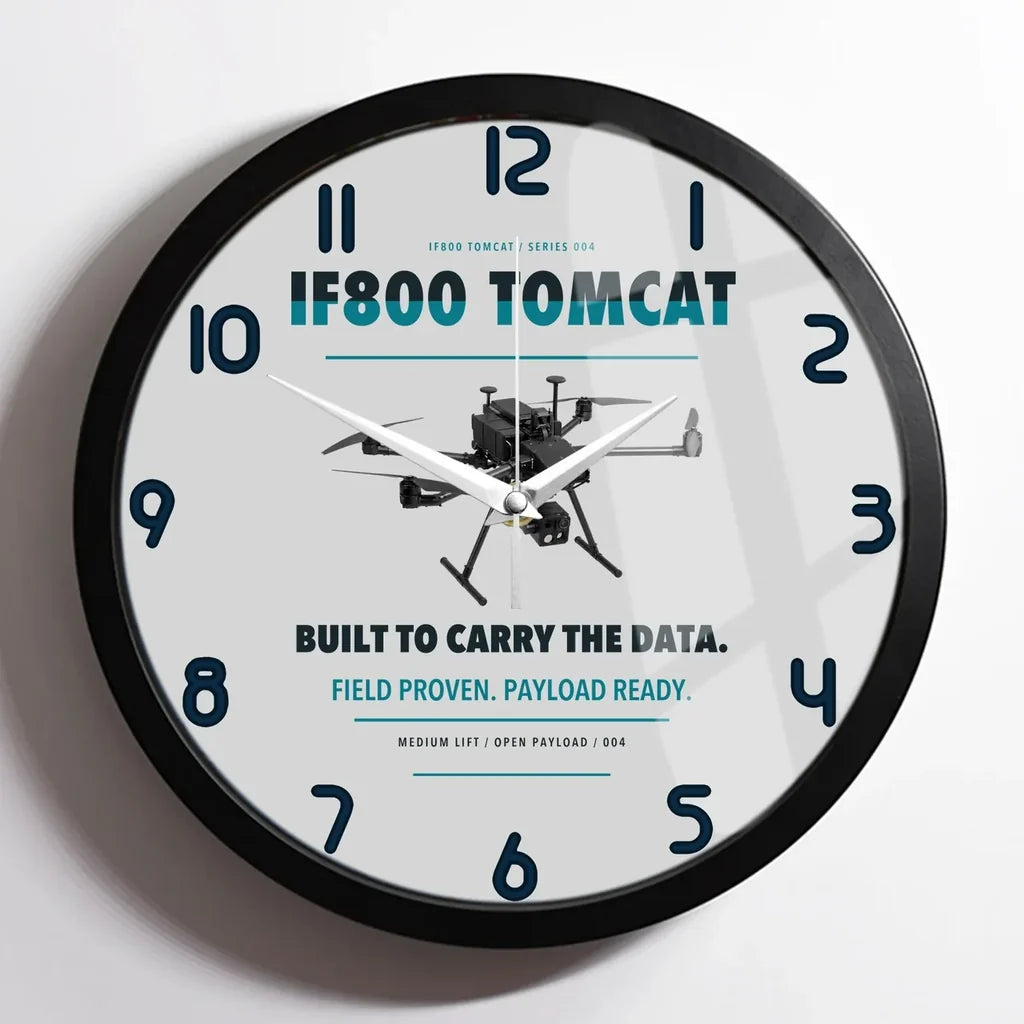 Inspired Flight IF800 Tomcat design on light gray framed wall clock