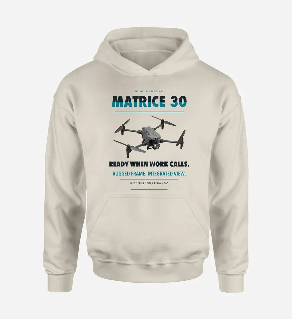 DJI Matrice 30 design on khaki hoodie single side