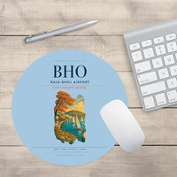 Thumbnail for Raja Bhoj Airport (BHO) design on light blue round mouse pad